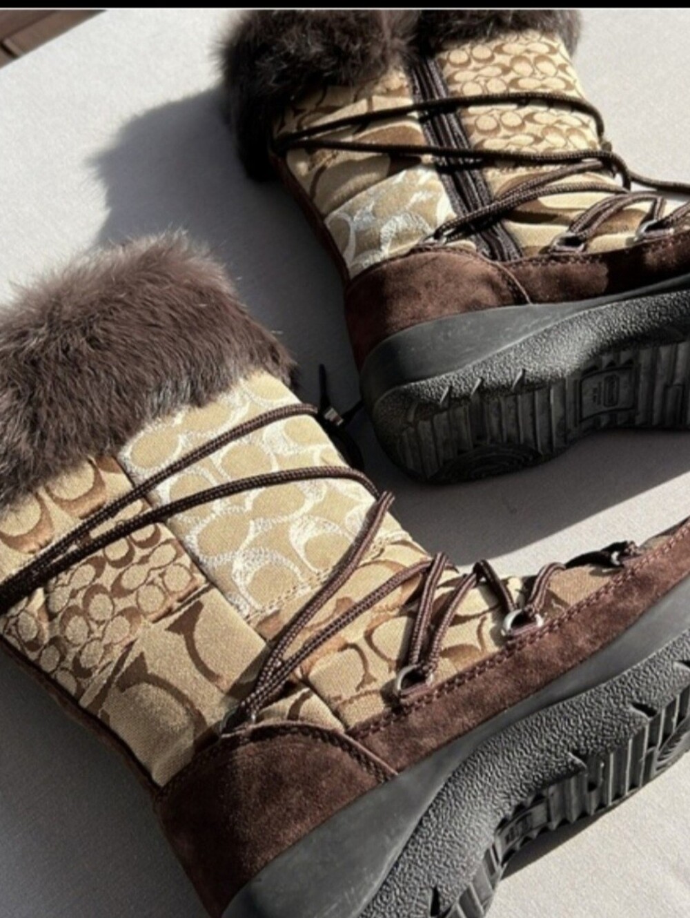 Coach Laurilyn Brown Winter Boots Size 7 - Picture 3 of 12